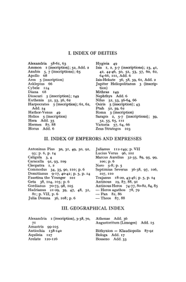 I. Index of Deities Ii. Index of Emperors and Empresses Iii