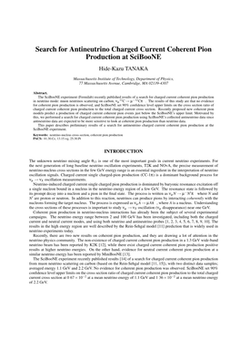 Search for Antineutrino Charged Current Coherent Pion Production at Sciboone Hide-Kazu TANAKA