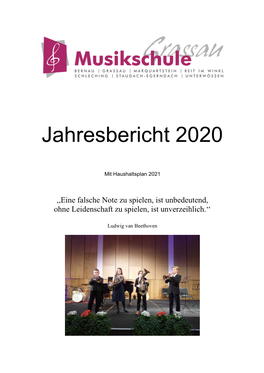 Musikschule Grassau Jahresbericht 2020