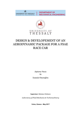 Design & Developement of an Aerodynamic Package for A
