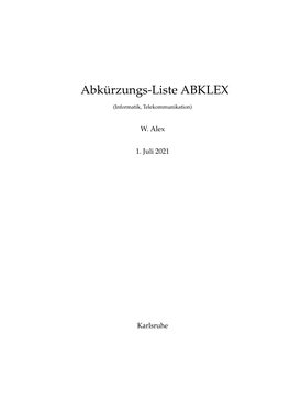 Abkürzungs-Liste ABKLEX