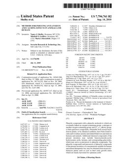 (12) United States Patent (10) Patent No.: US 7,794,761 B2 Shelby Et Al