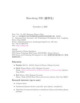 Cv Hsxie.Pdf