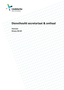 Diensthoofd Secretariaat & Onthaal