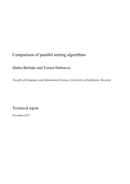 Comparison of Parallel Sorting Algorithms