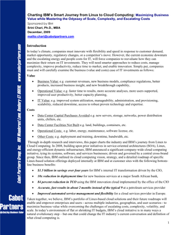 Charting IBM's Smart Journey from Linux to Cloud Computing