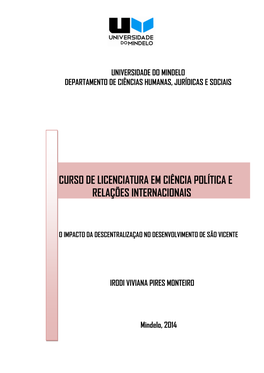 O Impacto Da Descentralização No Desenvolvimento De São Vicente