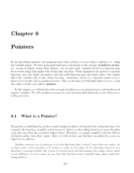 Chapter 6 Pointers