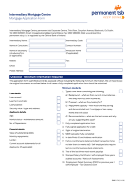 Intermediary Mortgage Centre Mortgage Application Form
