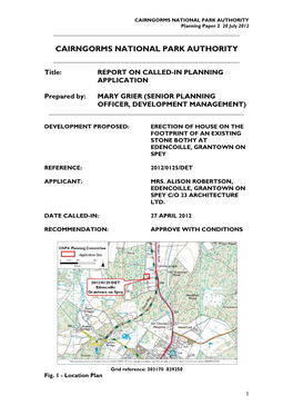 CAIRNGORMS NATIONAL PARK AUTHORITY Planning Paper 2 20 July 2012