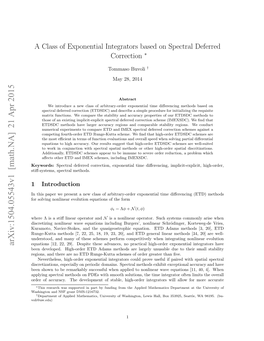 A Class of Exponential Integrators Based on Spectral Deferred Correction ∗