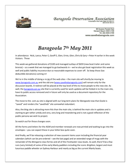 Baragoola 7Th May 2011