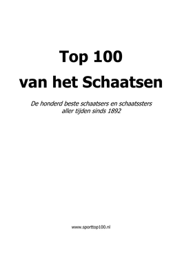 Top 100 Van Het Schaatsen