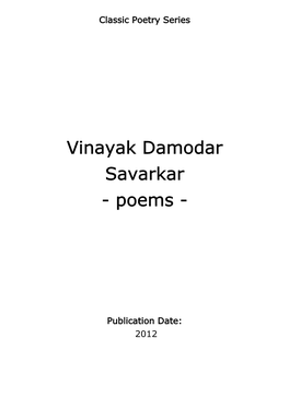 Vinayak Damodar Savarkar - Poems