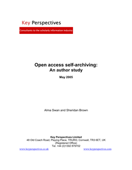 Open Access Self-Archiving: an Author Study