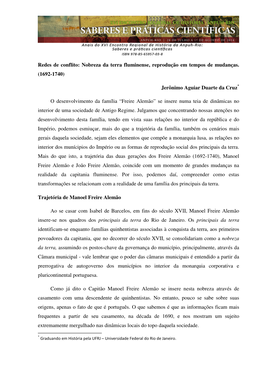 Nobreza Da Terra Fluminense, Reprodução Em Tempos De Mudanças. (1692-1740)