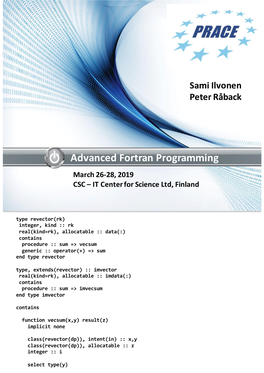 Advanced Fortran @