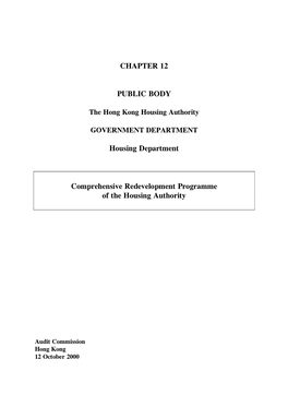 Comprehensive Redevelopment Programme of the Housing Authority