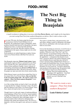 The Next Big Thing in Beaujolais