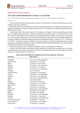 Boletín Oficial De La Provincia De Albacete