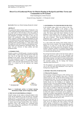 Direct Use of Geothermal Water for District Heating in Reykjavík And