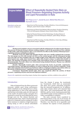 Effect of Repeatedly Heated Palm Olein on Blood Pressure–Regulating Enzymes Activity and Lipid Peroxidation in Rats