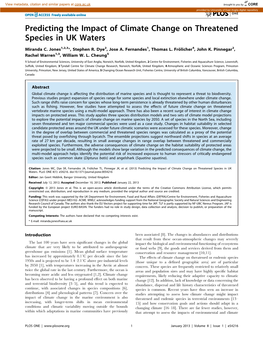 Predicting the Impact of Climate Change on Threatened Species in UK Waters