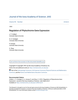 Regulation of Phytochrome Gene Expression