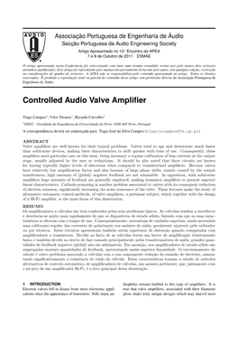 Controlled Audio Valve Amplifier