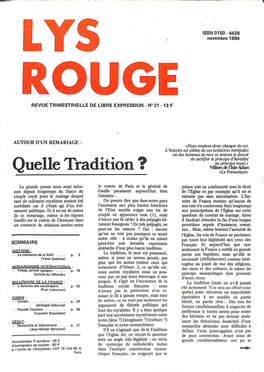 Quelle Tradition ? «Le Prétendant»