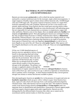 Bacterial Plant Pathogens and Symptomology