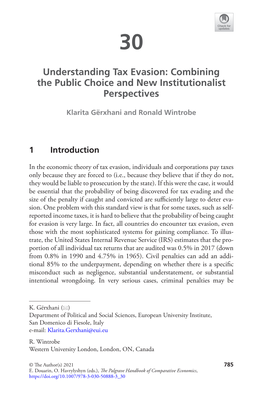 Understanding Tax Evasion: Combining the Public Choice and New Institutionalist Perspectives