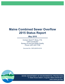 Maine Combined Sewer Overflow 2015 Status Report