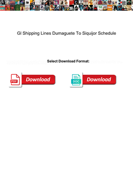 Gl Shipping Lines Dumaguete to Siquijor Schedule
