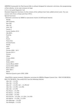 ABRITES Commander for Fiat/Lancia/Alfa Is Software Designed for Odometer Correction, Key Programming of Fiat Vehicles