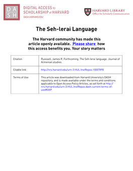 The Seh-Lerai Language