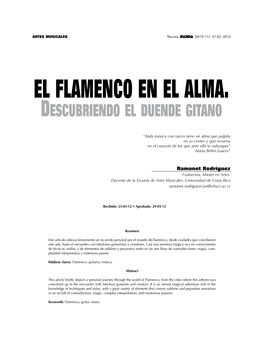 EL FLAMENCO EN EL ALMA. Descubriendo EL Duende Gitano