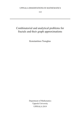 Combinatorial and Analytical Problems for Fractals and Their Graph Approximations