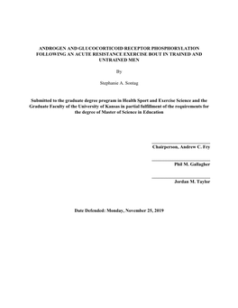 Androgen and Glucocorticoid Receptor Phosphorylation Following an Acute Resistance Exercise Bout in Trained and Untrained Men