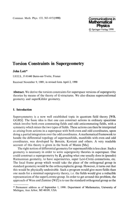 Torsion Constraints in Supergeometry