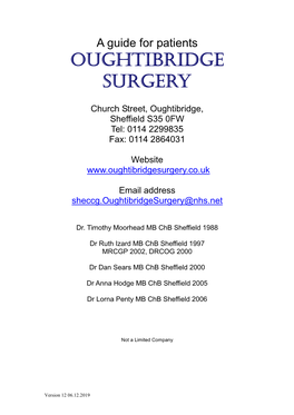 A Guide for Patients Oughtibridge Surgery