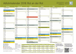 Abfuhrkalender 2018 Rot an Der