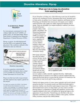 DNR Shoreline Alterations – Riprap