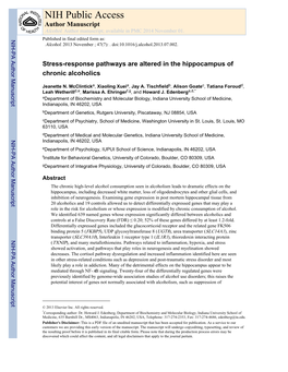 NIH Public Access Author Manuscript Alcohol