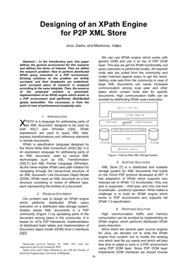 Designing of an Xpath Engine for P2P XML Store