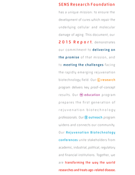 SENS Research Foundation Annual Report 2015