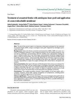 Treatment of Oroantral Fistula with Autologous Bone Graft And