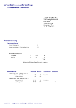 Verbandschiessen Unter Der Enge Schiessverein Oberhallau