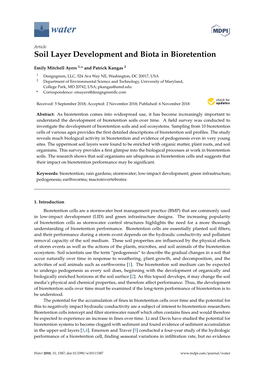 Soil Layer Development and Biota in Bioretention