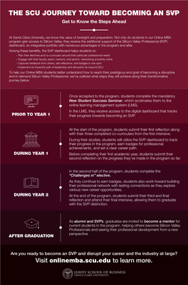 THE SCU JOURNEY TOWARD BECOMING an SVP Get to Know the Steps Ahead